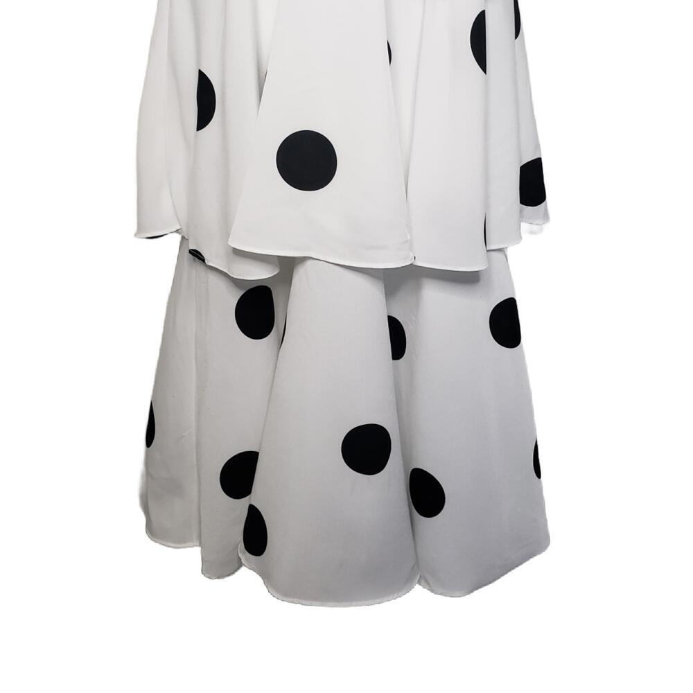 Anthropologie O.P.T Women's Sz S White Polkadot Tiered Ruffle Dress(1837) - Picture 5 of 7